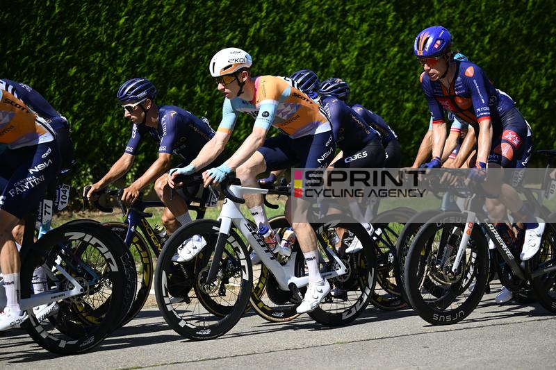 AARSCHOT, BELGIUM - JUNE 20 : Askey Lewis (GBR) of NSN Cycling Team in action during stage 4 of the 95th edition of Baloise Tour of Belgium an UCI ProSeries 2.Pro cycling road race stage for Men Elite of 183.5 km with start in Begijnendijk and finish in A