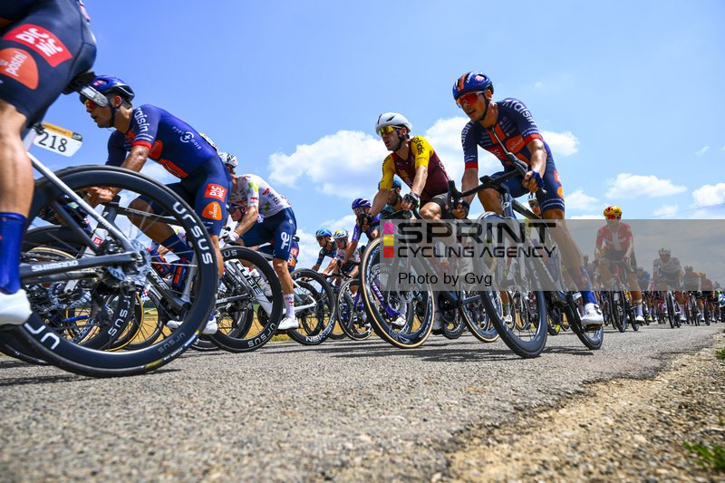 BELFORT, FRANCE - JULY 17 : Rider of Team Picnic PostNL, Team Cofidis in action during stage 13 of the 113rd edition of Tour de France an UCI World Tour 2.UWT cycling road race stage for Men Elite of 205 km with start in Dole and finish in Belfort on July