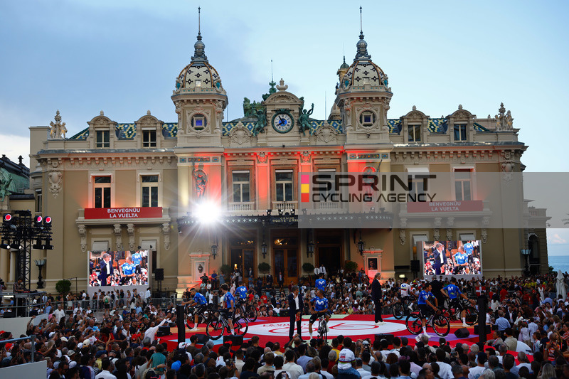 Vuelta a Espana 2026 - 81st Edition - Teams Presentation - Monaco - 20/08/2026 - Scenery - Movistar Team - photo Luis Angel Gomez/SprintCyclingAgency©2025